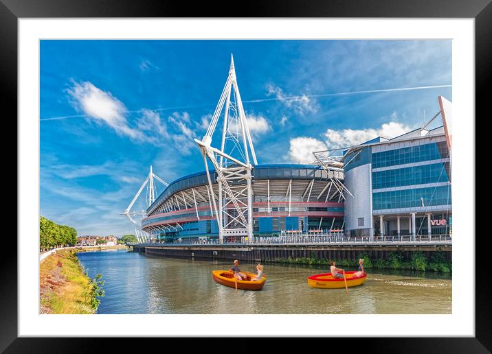 Little Rowers At The Millennium Stadium Framed Mounted Print by Steve Purnell