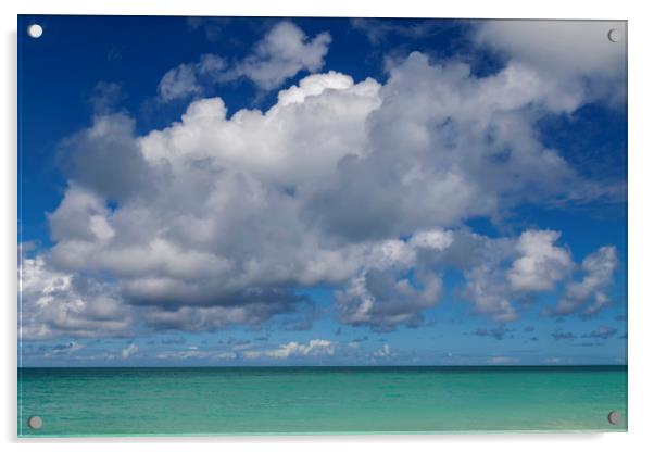 Cumulus clouds in the Caribbean Acrylic by Leighton Collins