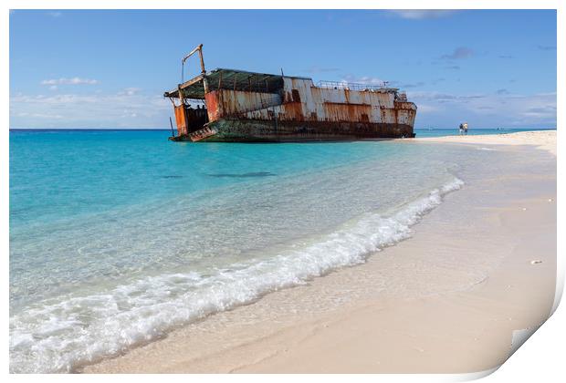 Shipwreck on Turks and Caicos Islands in the Carib Print by Leighton Collins