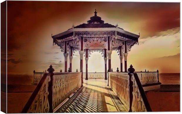 Iconic Victorian Bandstand in Brighton Canvas Print by Beryl Curran