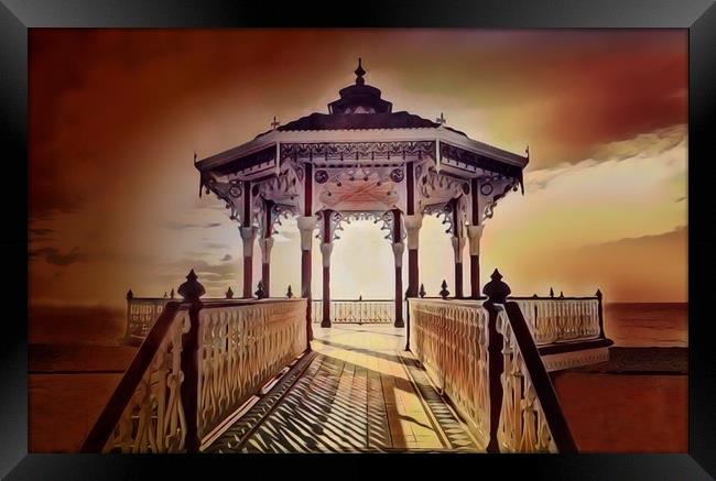 Iconic Victorian Bandstand in Brighton Framed Print by Beryl Curran