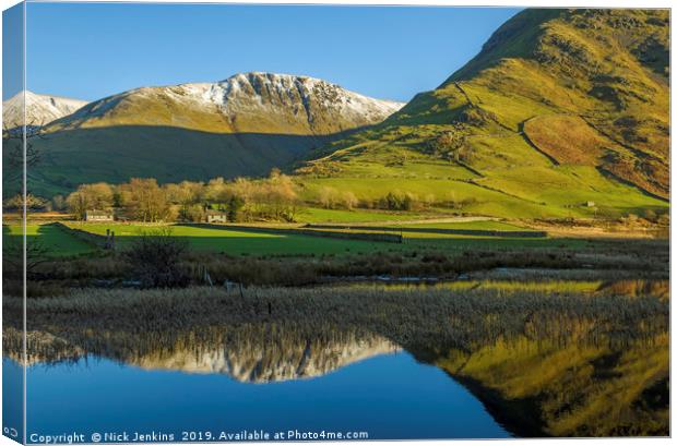 Brotherswater reflections Lake District Cumbria Canvas Print by Nick Jenkins