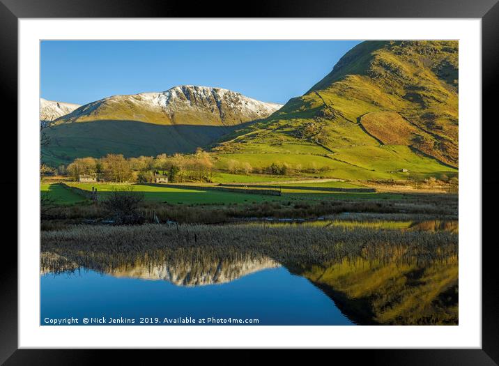 Brotherswater reflections Lake District Cumbria Framed Mounted Print by Nick Jenkins