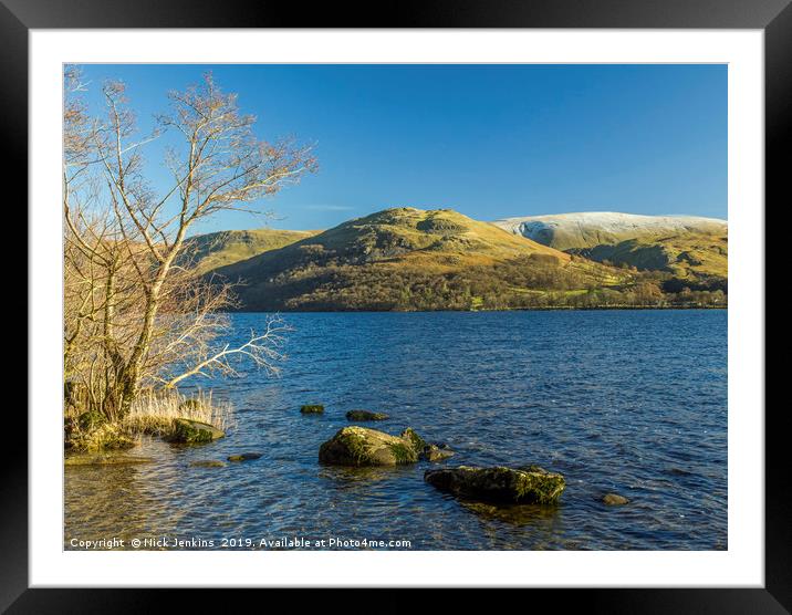 View across Ullswater Lake District Cumbria  Framed Mounted Print by Nick Jenkins