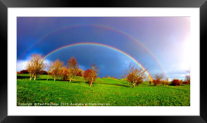 A Double Rainbow near Dartmouth Framed Mounted Print by Paul F Prestidge
