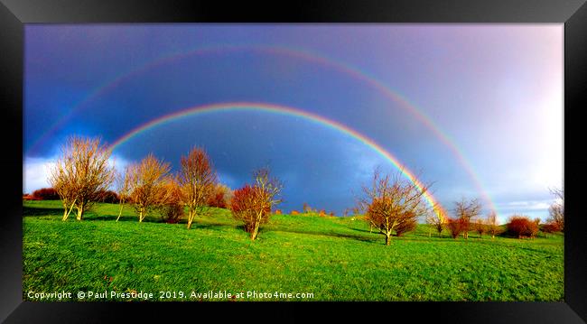 A Double Rainbow near Dartmouth Framed Print by Paul F Prestidge