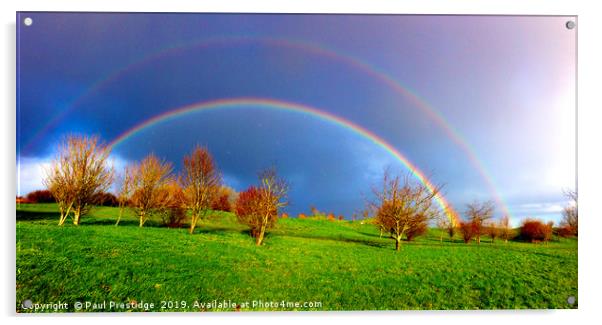 A Double Rainbow near Dartmouth Acrylic by Paul F Prestidge