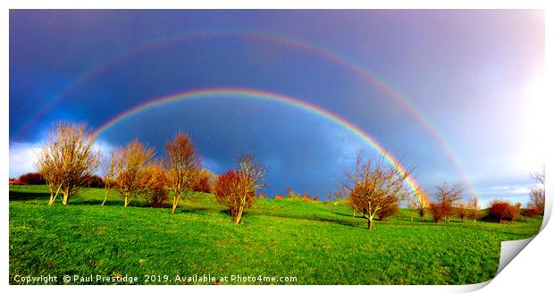 A Double Rainbow near Dartmouth Print by Paul F Prestidge