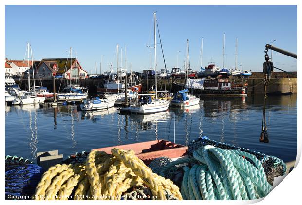 Anstruther harbour , Fife , Scotland in winter Print by Photogold Prints