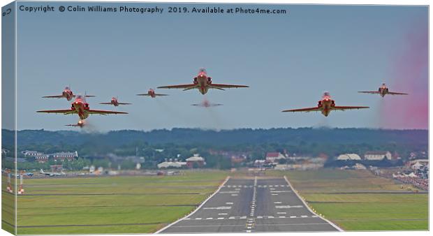 The Red Arrows - Farnborough Airshow 2014 crop Canvas Print by Colin Williams Photography