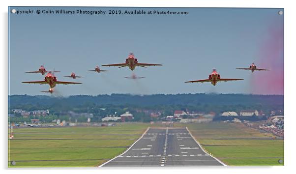 The Red Arrows - Farnborough Airshow 2014 crop Acrylic by Colin Williams Photography