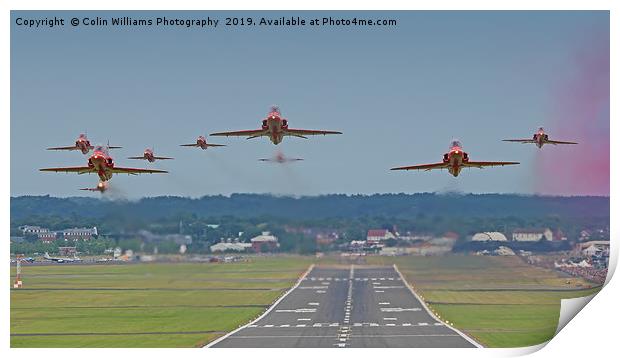 The Red Arrows - Farnborough Airshow 2014 crop Print by Colin Williams Photography