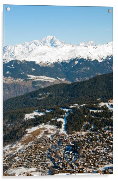 Meribel and Mont Blanc French Alps France Acrylic by Andy Evans Photos