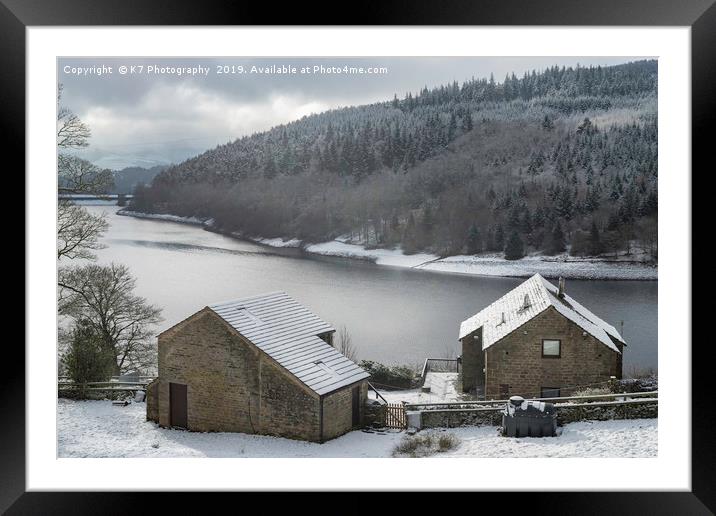 Winter over Ladybower Reservoir Framed Mounted Print by K7 Photography