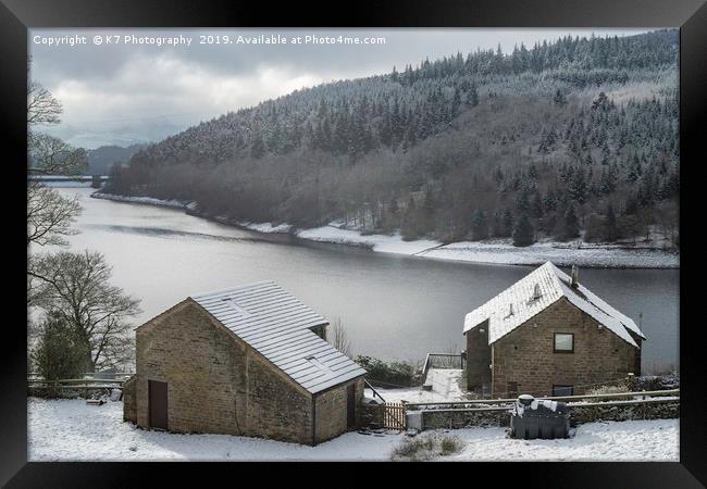 Winter over Ladybower Reservoir Framed Print by K7 Photography