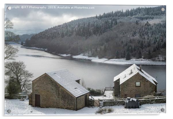 Winter over Ladybower Reservoir Acrylic by K7 Photography