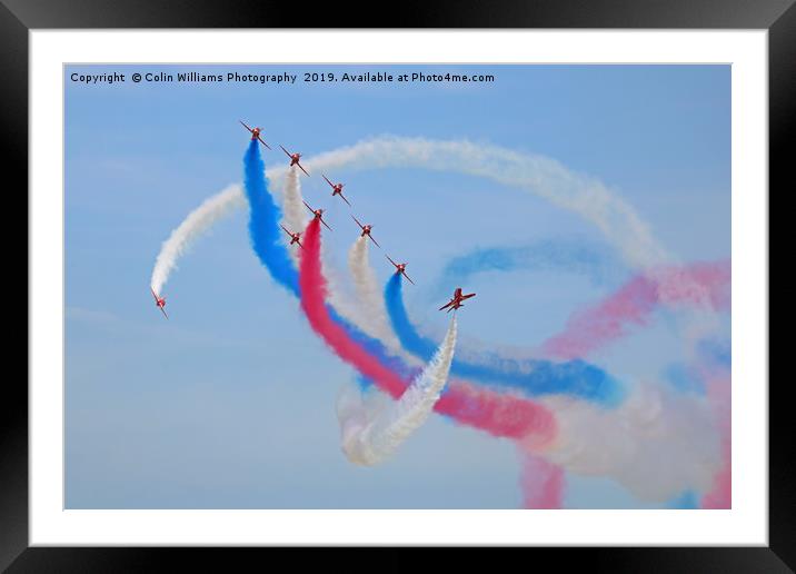 Red Arrows The Tornado Flypast Cosford 2018 Framed Mounted Print by Colin Williams Photography