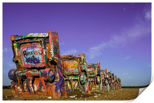 Cadillac Ranch Sunset Print by DiFigiano Photography