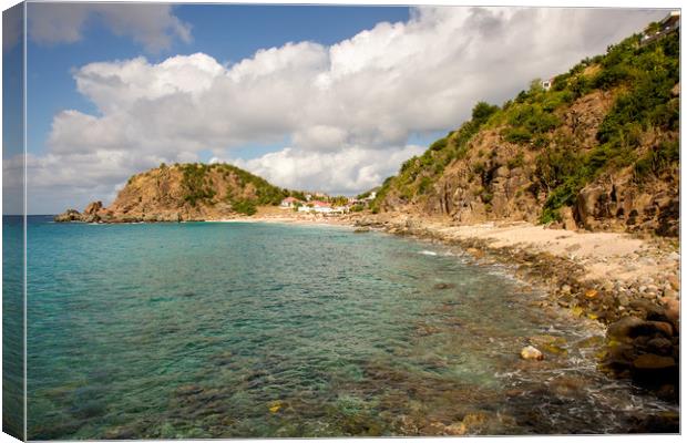 Shell Beach in St Barts Canvas Print by Roger Green
