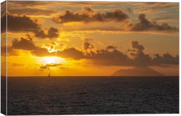 Caribbean Sunset Canvas Print by Roger Green