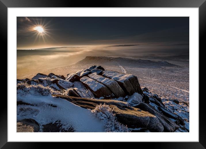 Higger Tor to Carl Wark Framed Mounted Print by Paul Andrews