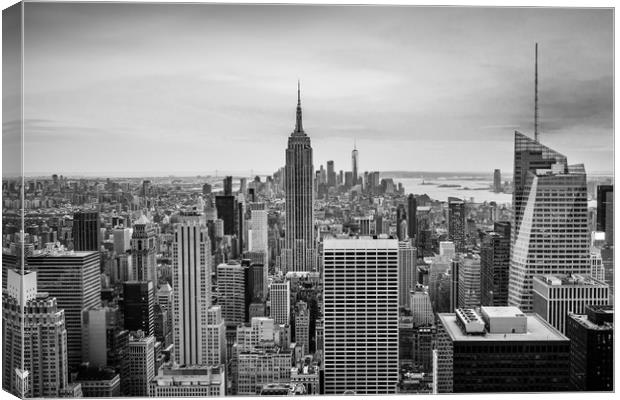 New York Classic Skyline Black and White  Canvas Print by Chris Curry
