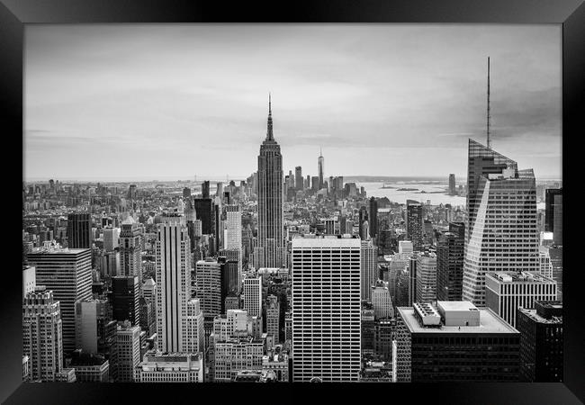 New York Classic Skyline Black and White  Framed Print by Chris Curry