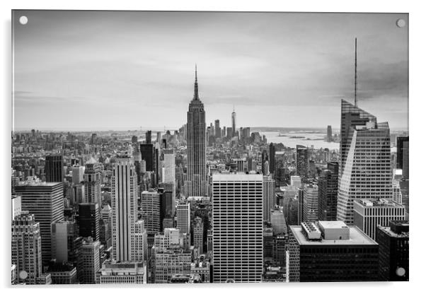 New York Classic Skyline Black and White  Acrylic by Chris Curry