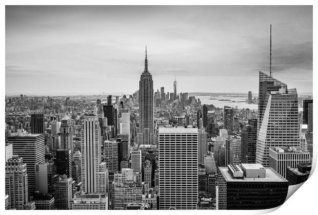 New York Classic Skyline Black and White  Print by Chris Curry