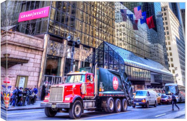 New York Refuse Truck Canvas Print by David Pyatt
