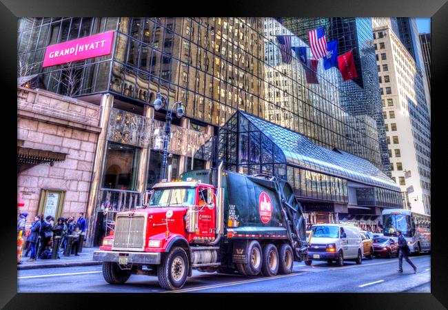 New York Refuse Truck Framed Print by David Pyatt