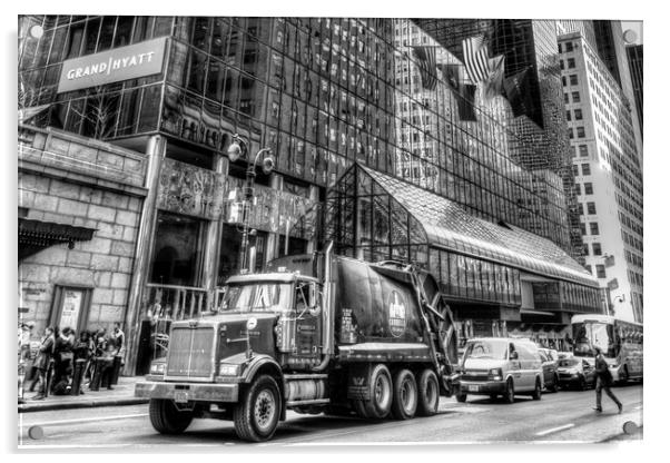 New York Dumpster Truck Acrylic by David Pyatt