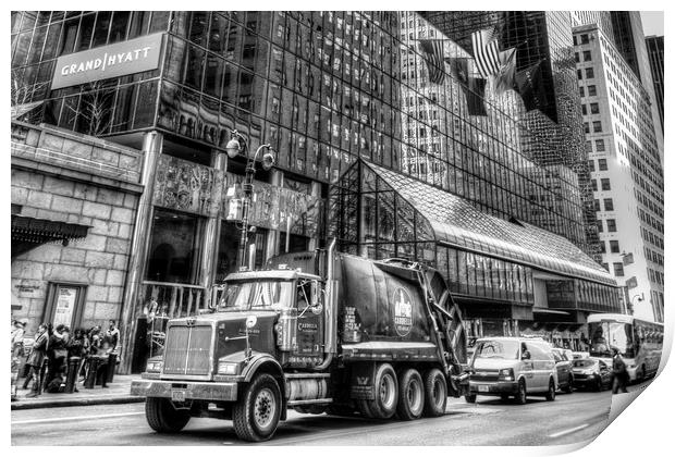 New York Dumpster Truck Print by David Pyatt
