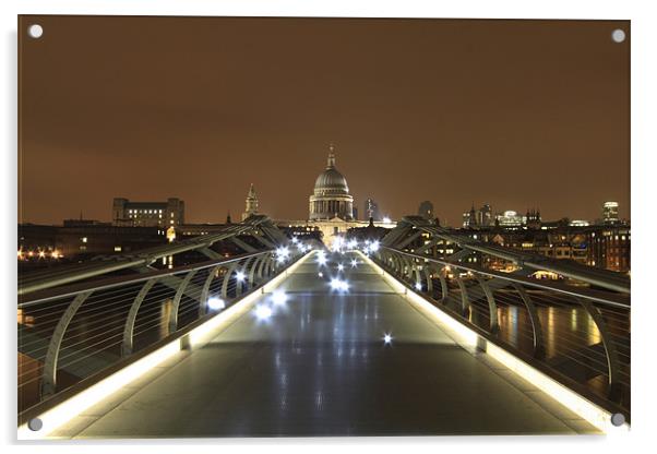 Fairies on Millennium Bridge? Acrylic by peter tachauer