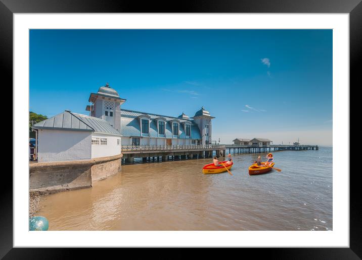 Little Rowers At Penarth Pier Framed Mounted Print by Steve Purnell