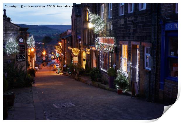CHRISTMAS SHOPS Print by andrew saxton