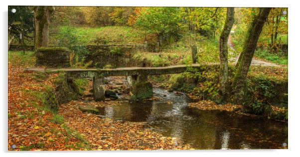 The Ancient Clapper Bridge Wycoller Acrylic by Diana Mower