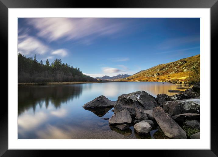 Llynnau Mymbyr in long exposure. Framed Mounted Print by Palombella Hart