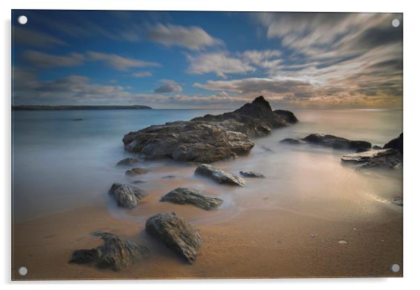 Crinnis beach St Austell Cornwall Acrylic by Eddie John