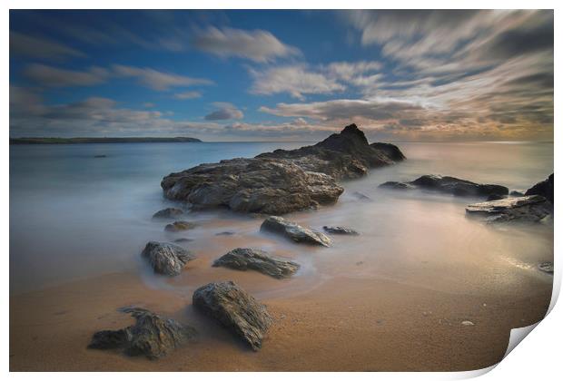 Crinnis beach St Austell Cornwall Print by Eddie John