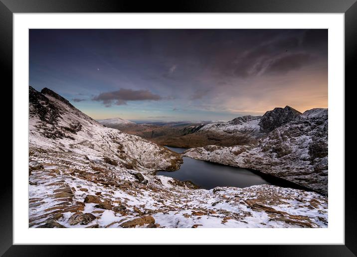 Winter Sunset Snowdonia Framed Mounted Print by Palombella Hart