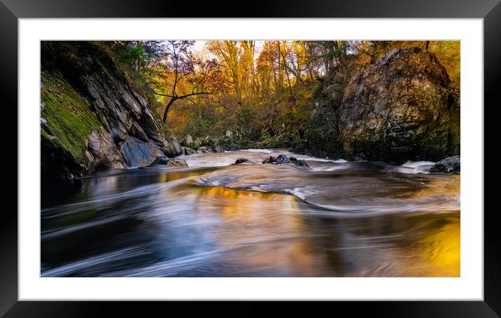 Autumn fast flowing River Framed Mounted Print by Palombella Hart