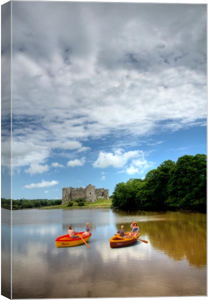 Little People At Carew Castle 1 Canvas Print by Steve Purnell