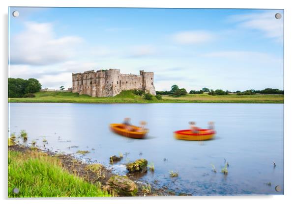 Little People At Carew Castle 2 Acrylic by Steve Purnell