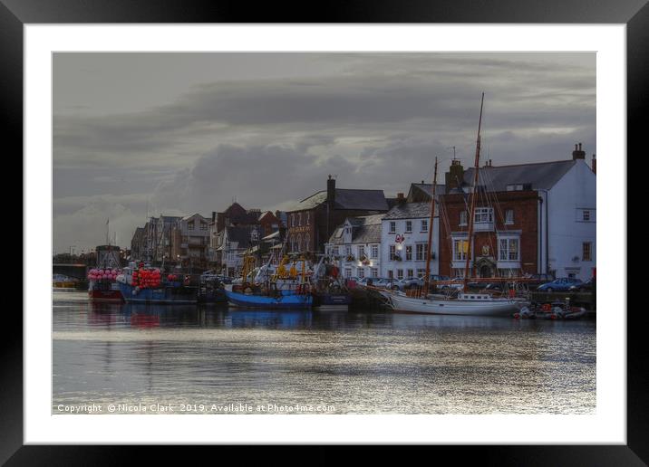 Evening In The Harbour Framed Mounted Print by Nicola Clark
