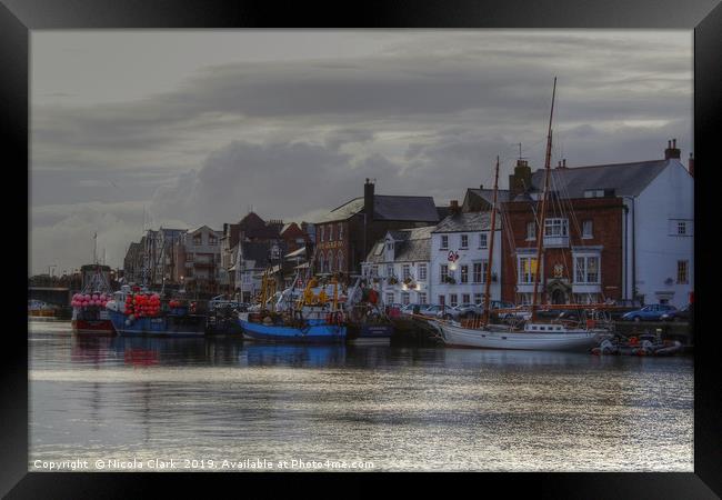 Evening In The Harbour Framed Print by Nicola Clark