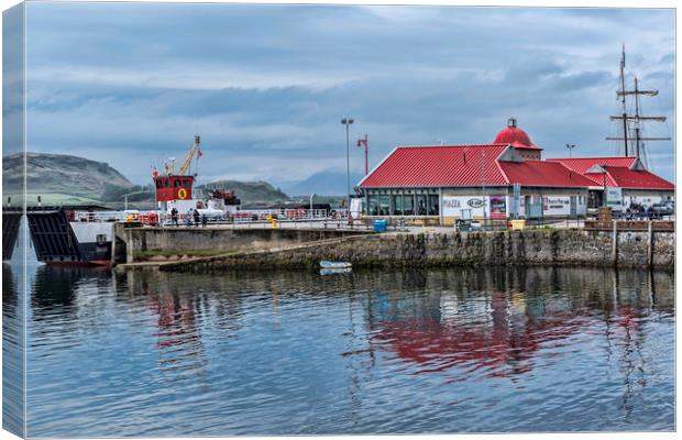 Oban Harbourside View Canvas Print by Valerie Paterson