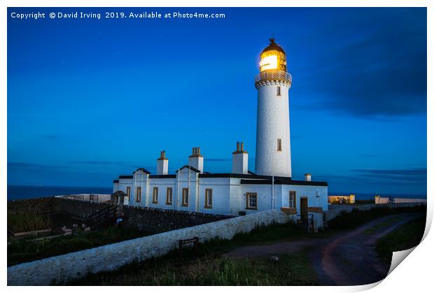 Mull of Galloway lighthouse Print by David Irving