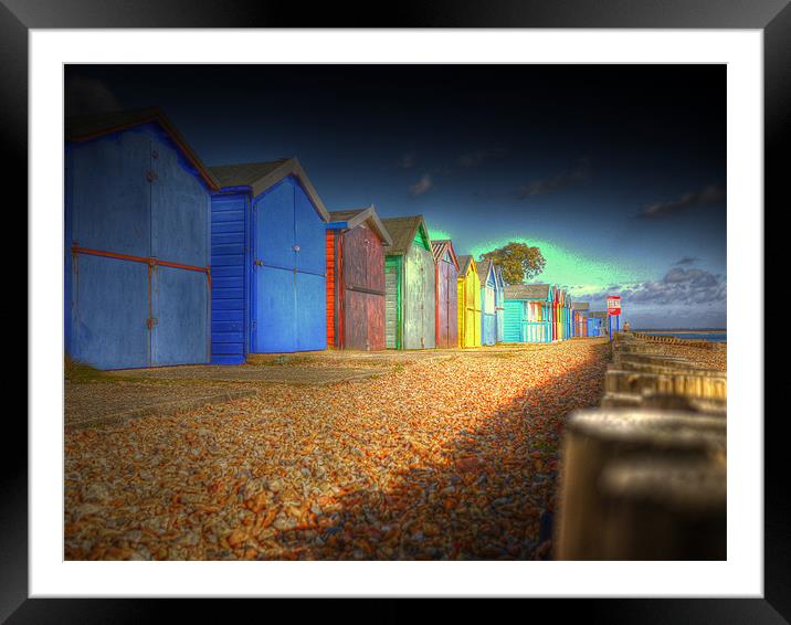 Dark Skies Bright Huts Framed Mounted Print by Louise Godwin