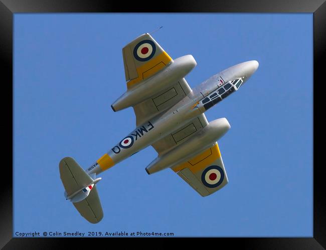 Gloster Meteor T.7 WA591 G-BWMF Framed Print by Colin Smedley